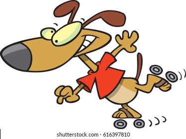 cartoon dog on roller skates
