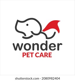 Cartoon dog pet care logo template free download