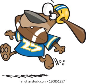 Cartoon Dog Playing Football