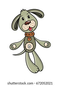 Cartoon dog or puppy - soft toy, isolated