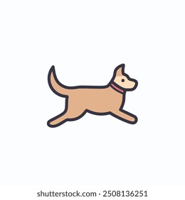 Cartoon dog running illustration. Cute cartoon illustration of a canine in motion with a joyful expression. Perfect for pet-related projects, social media, or websites.