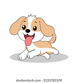 Cartoon Dog Running Vector Illustration