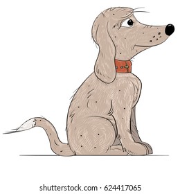A cartoon dog sitting
