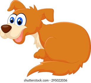 Cartoon Dog Sitting Illustration: เวกเตอร์สต็อก (ปลอดค่าลิขสิทธิ์