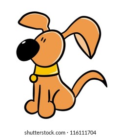 Cartoon dog Sitting dog (vector illustration)