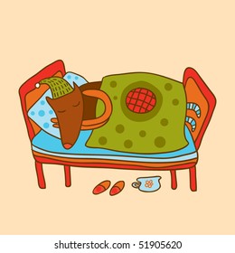 cartoon dog sleeps