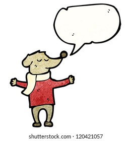 perro de caricatura con burbuja de habla
