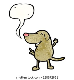 cartoon dog with speech bubble