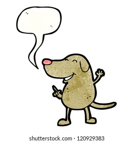 cartoon dog with speech bubble