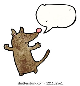 cartoon dog with speech bubble