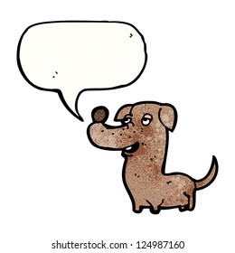 cartoon dog with speech bubble