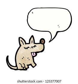cartoon dog with speech bubble
