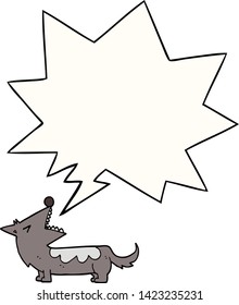 cartoon dog with speech bubble