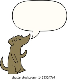 perro de caricatura con burbuja de habla