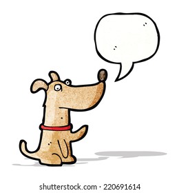 perro de caricatura con burbuja de habla