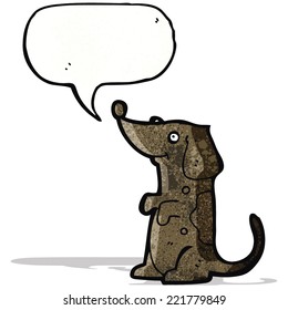 cartoon dog with speech bubble