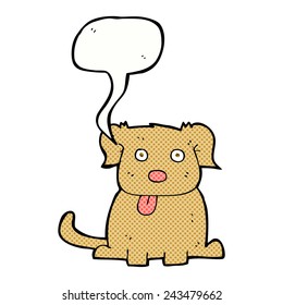 perro de caricatura con burbuja de habla