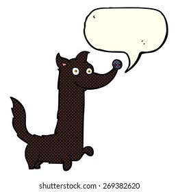 cartoon dog with speech bubble