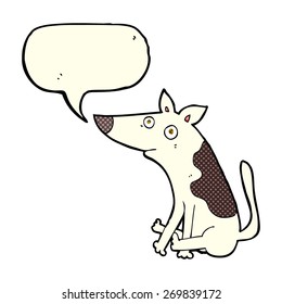 cartoon dog with speech bubble