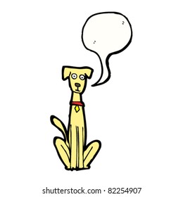 cartoon dog with speech bubble