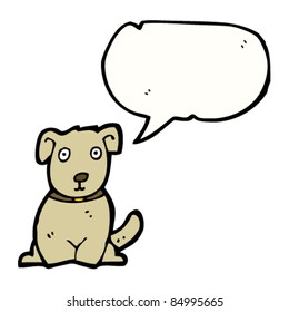 perro de caricatura con burbuja de habla