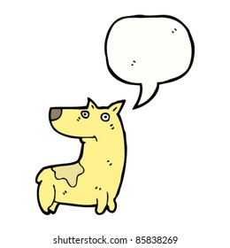 cartoon dog with speech bubble