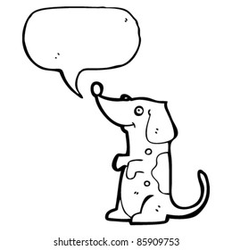 cartoon dog with speech bubble