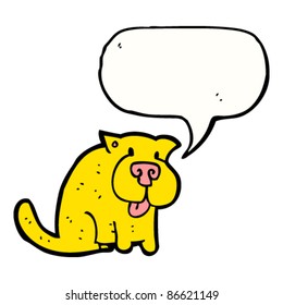 perro de caricatura con burbuja de habla