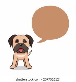 Cartoon dog with speech bubble for design.