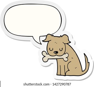 cartoon dog with speech bubble sticker