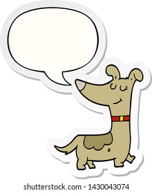 cartoon dog with speech bubble sticker