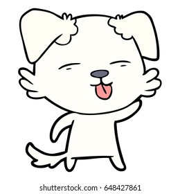 cartoon dog sticking out tongue