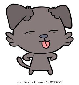cartoon dog sticking out tongue