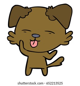 cartoon dog sticking out tongue