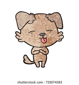 cartoon dog sticking out tongue