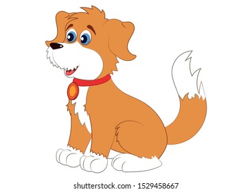 Cartoon Dog. Sweet Puppy. Vector illustration of Puppy