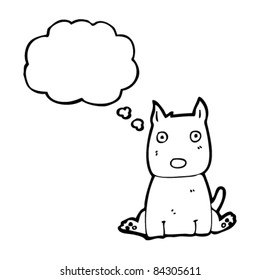 pensamiento de perro de dibujos animados