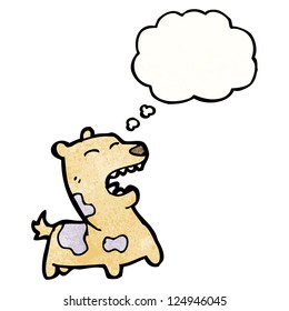 cartoon dog with thought bubble