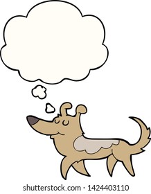 cartoon dog with thought bubble