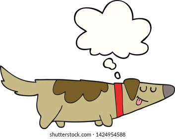 cartoon dog with thought bubble