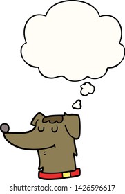perro de dibujos animados con burbuja de pensamientos