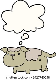 cartoon dog with thought bubble