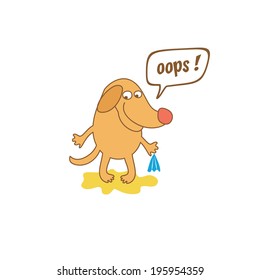cartoon dog with thought bubble 
