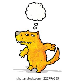 cartoon dog with thought bubble