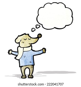 cartoon dog with thought bubble