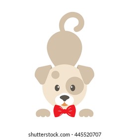 cartoon dog with tie vector