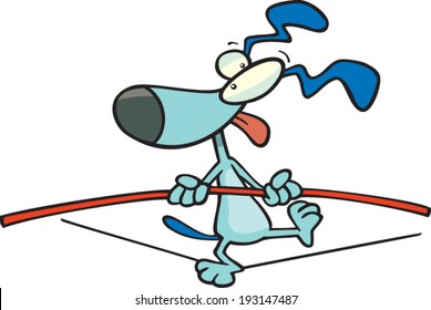 cartoon dog tightrope walker