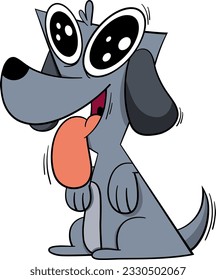cartoon dog vector clip art illustration .