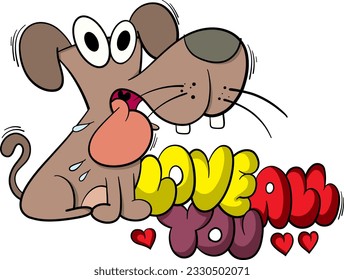 cartoon dog vector clip art illustration .