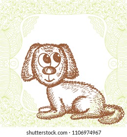 Cartoon dog. Vector illustration